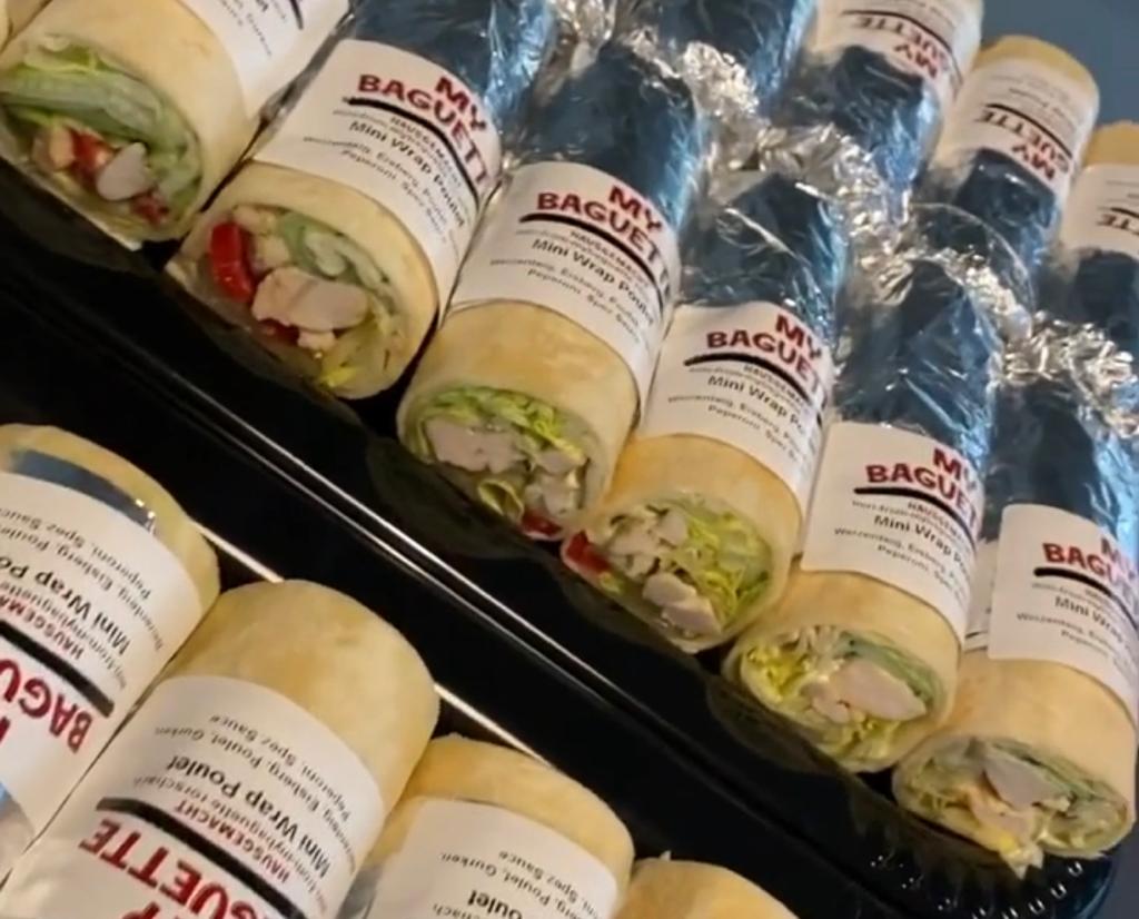 Halbe Wraps gefüllt